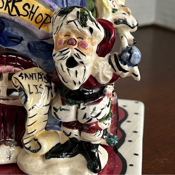 Santa's Workshop Blue Sky Clay Works by Heather Goldminc Tealight Holder 2002 - Picture 15 of 16